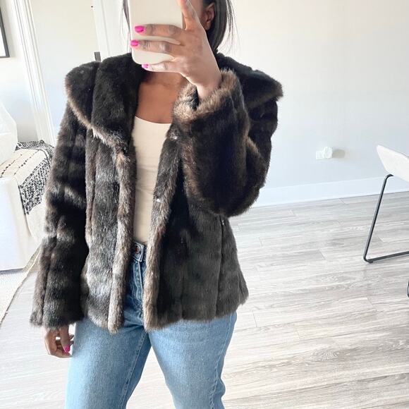 Cote Femme Brown Fur Coat - Picture 3 of 11